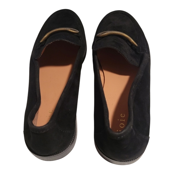 Joie Linita Black and Gold Slip-On Loafers with Textured Fabric Size 9.5 - Picture 5 of 9